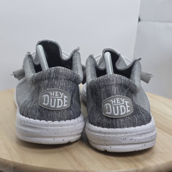 Men's Size 13 - Hey Dude Wally Sport Knit Shoes Grey Slip On Casual Stretch - Picture 5 of 8